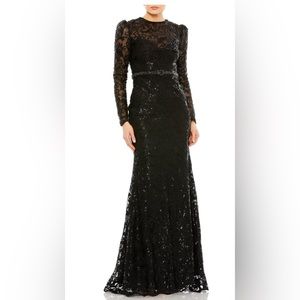 COPY - MAC DUGGAL Sequin Tapestry Long Sleeve Trumpet Gown Size 12. NWT MSRP $6…